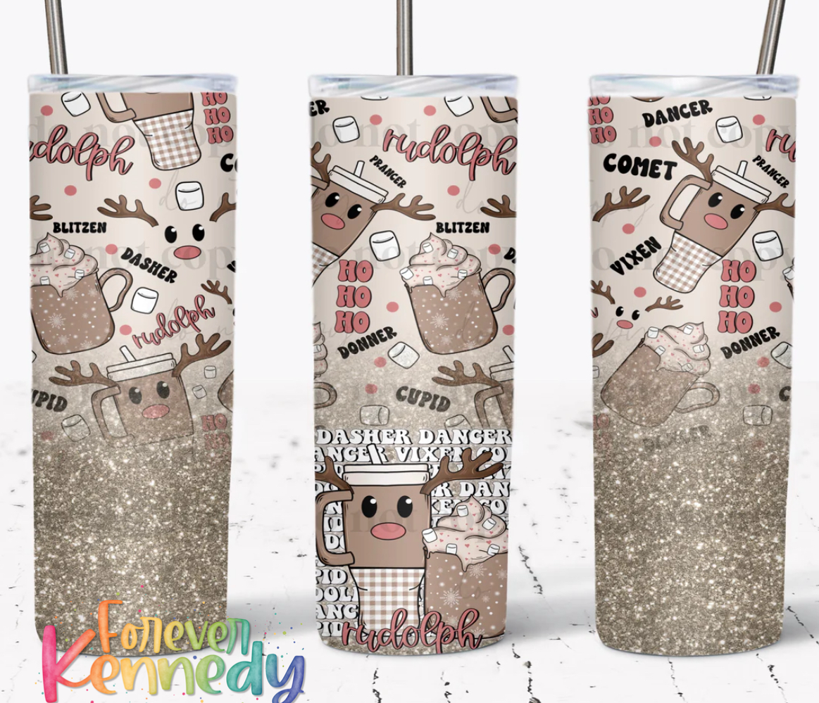 (MTO) 20oz Tumbler: Reindeer drinks