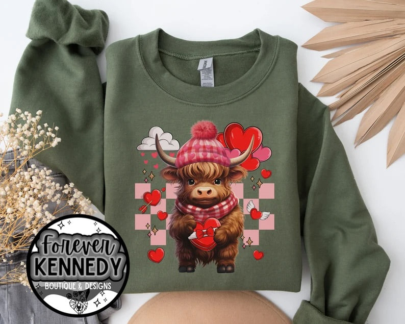 (MTO) Pick Your Apparel: Heart highland cow