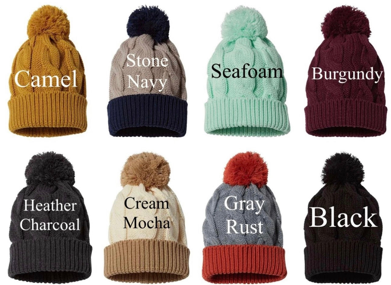 (PO) Beanie with pom / Feral (cursive)