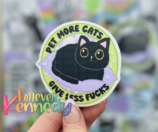 (RTS) Vinyl Sticker: Pet more cats