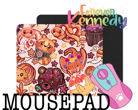 (MTO) Mousepad: Bread and Dessert Animal Mash Up