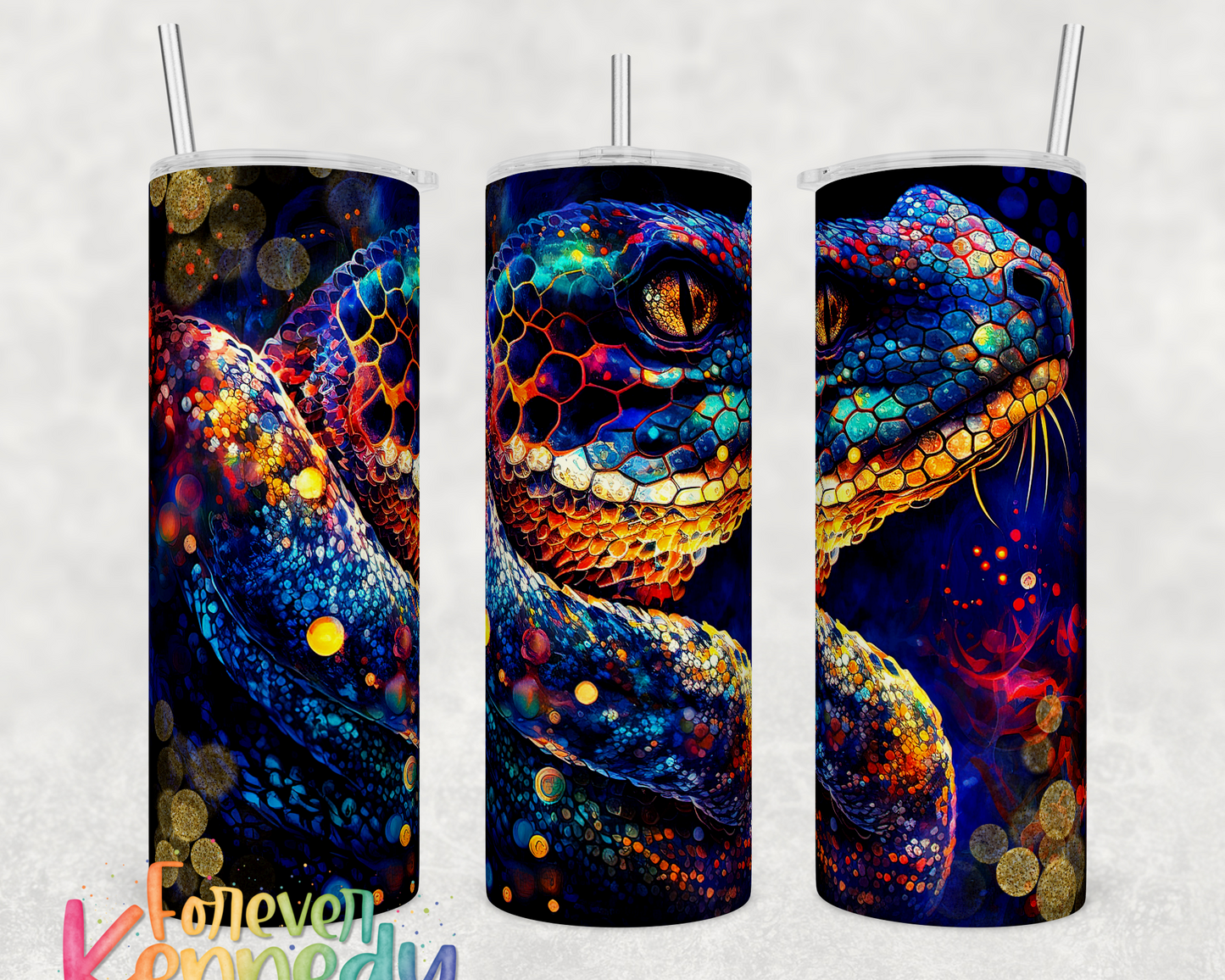 (MTO) 20oz Tumbler: Colorful snake