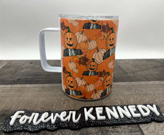 (MTO) Mug with Handle: Dwight pumpkin head