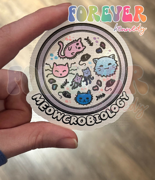 (RTS) Vinyl Sticker: Meowcrobiology