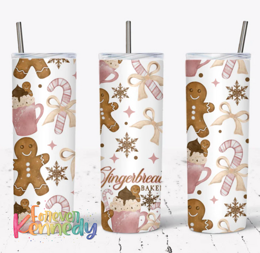 (MTO) 20oz Tumbler: Gingerbread bakery