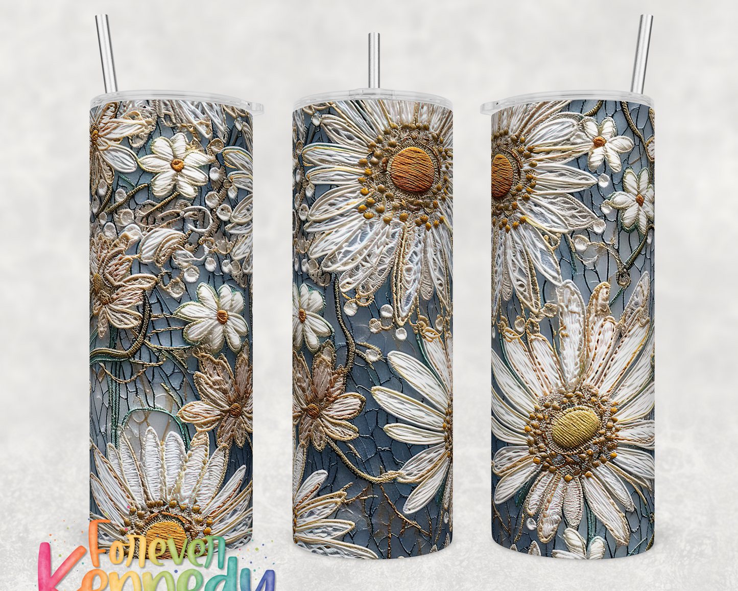 (MTO) 20oz Tumbler: Lace flowers