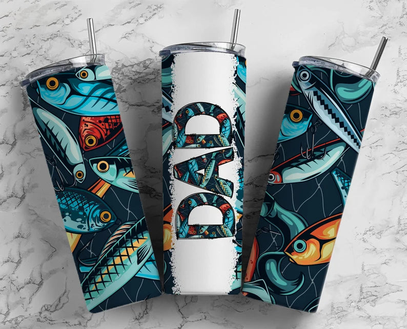 (MTO) 20oz Tumbler *choose style*: Fishing Dad