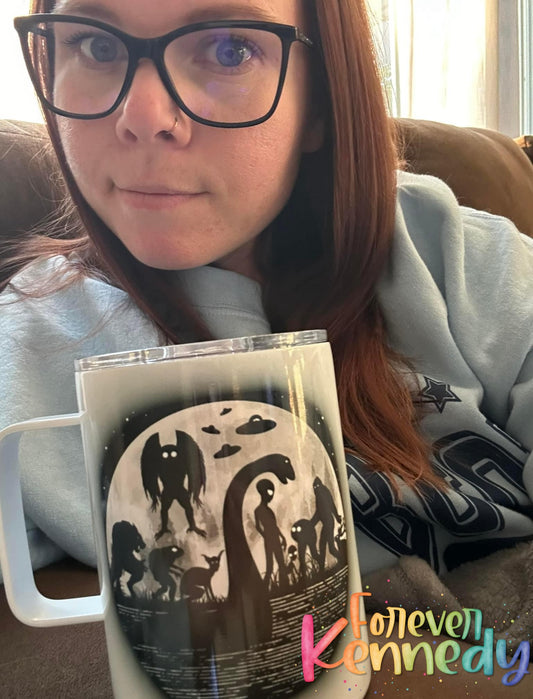 (MTO) Mug with Handle: cryptids moon