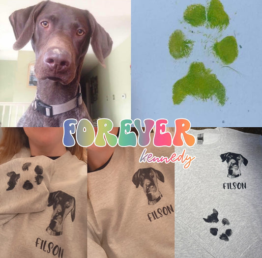 (MTO APPAREL) * CHOOSE STYLE: Custom photo and paw print