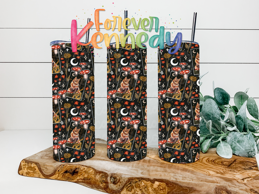 (MTO) 20oz Tumbler *choose style*: Tarot Cats Cottagecore