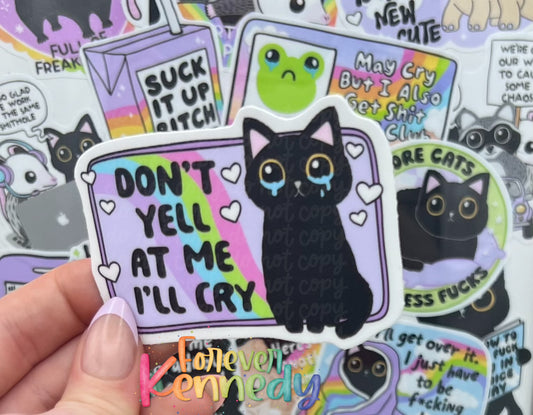 (RTS) Vinyl Sticker: Don’t yell at me I’ll cry