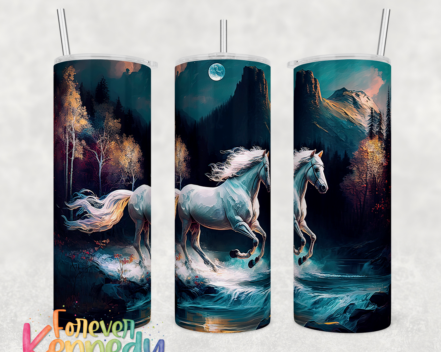 (MTO) 20oz Tumbler: White horse