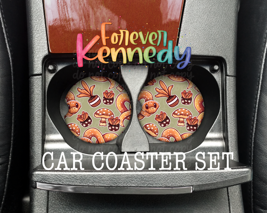 (MTO) Car Cup Coaster Set of 2 - Snake Pretzel