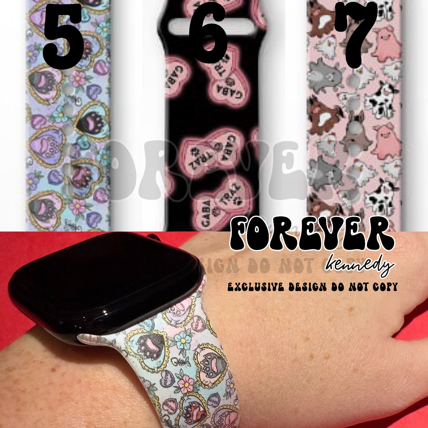 (PO) Apple or Samsung Watch Band (Choose Design 5-7 and Style)