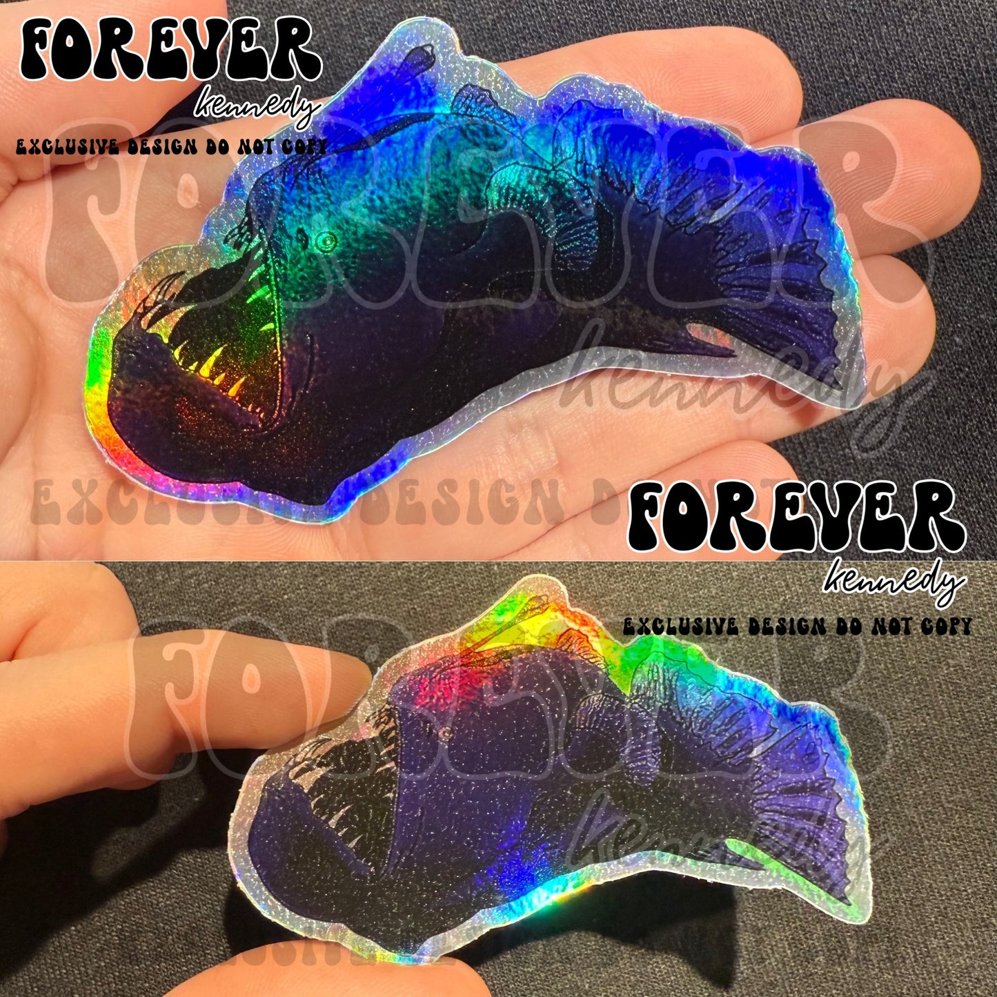 (RTS) HOLOGRAPHIC Vinyl Sticker: EXCLUSIVE DESIGN/ Angler Fish