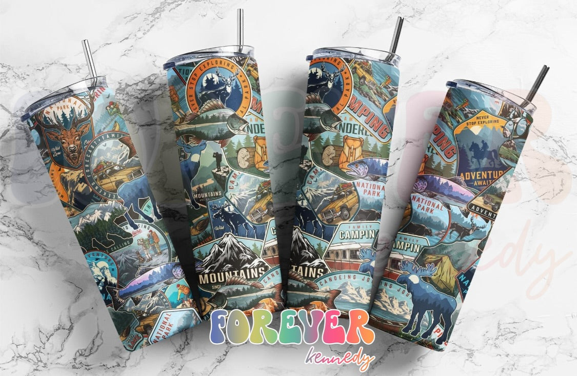 (MTO) 20oz Tumbler *choose style*: National Park collage