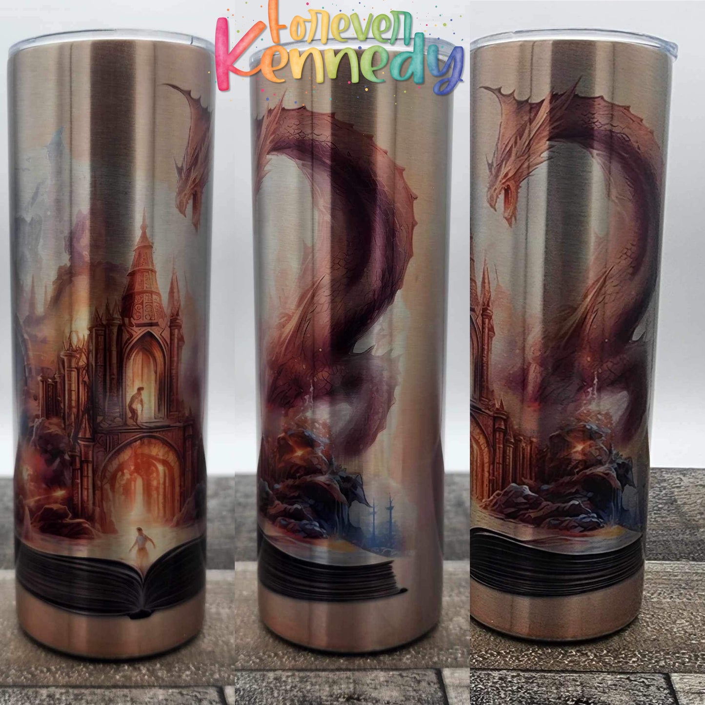 (MTO) 20oz Tumbler: Book Lovers / Dragon