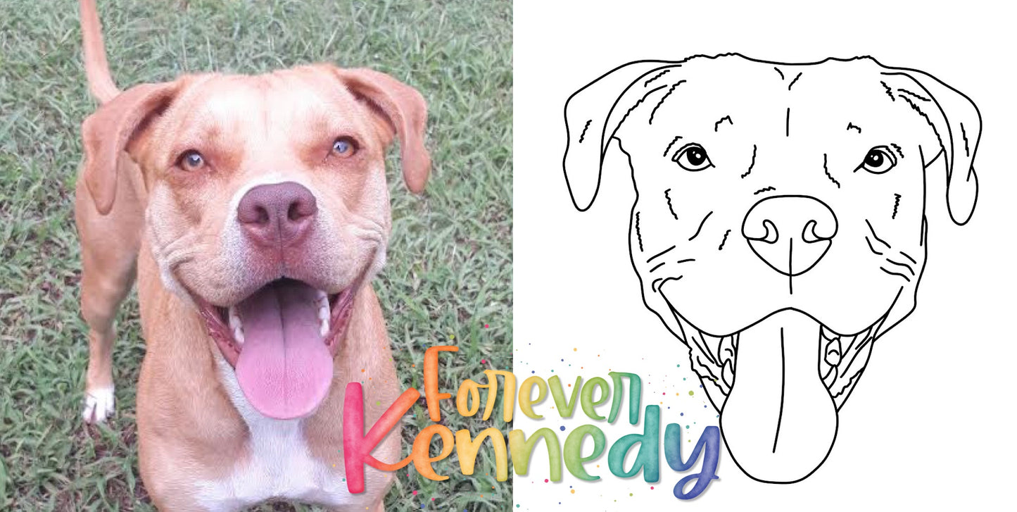 Custom Pet Portrait Line Drawing - Digital