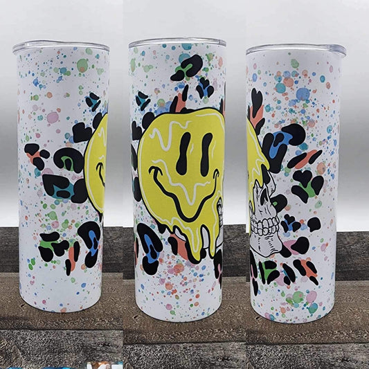 (MTO) 20oz Tumbler: Faves / Melting smiley skull