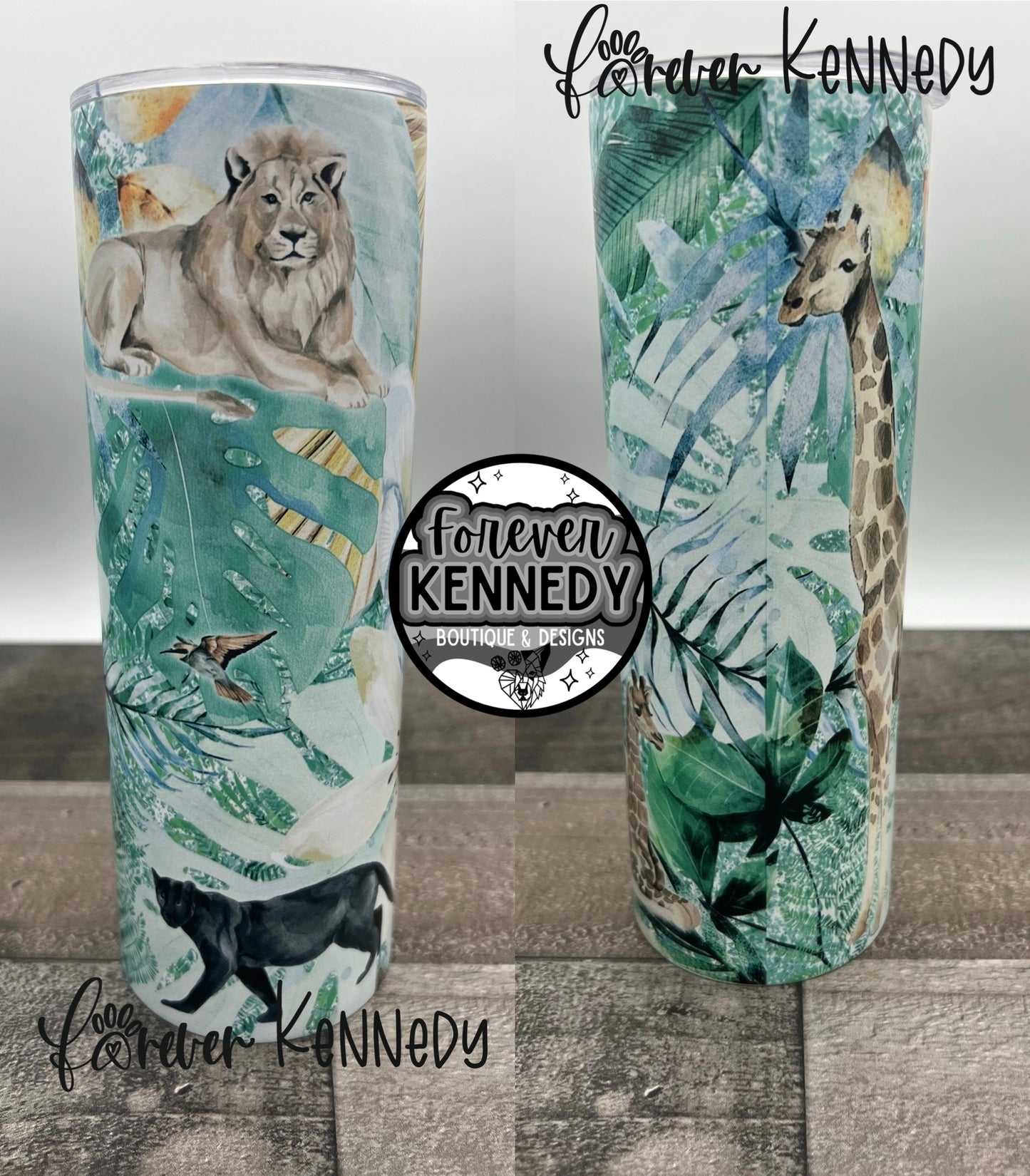 (MTO) 20oz Tumbler: Zoo / Cats & Giraffe