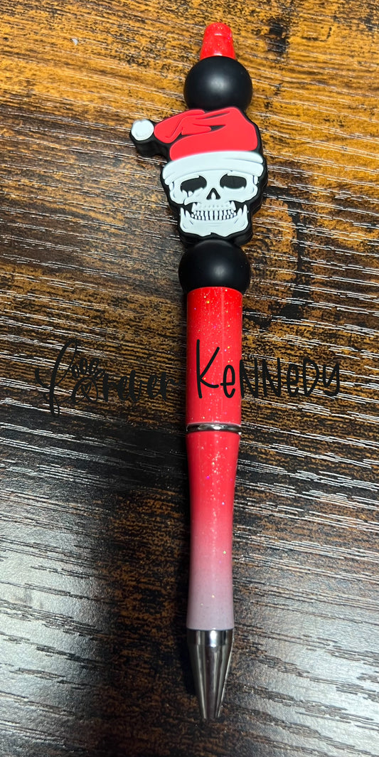 (RTS) Beaded Pen / Skeleton Santa