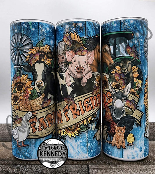 (MTO) 20oz Tumbler: Farm Animal Friends