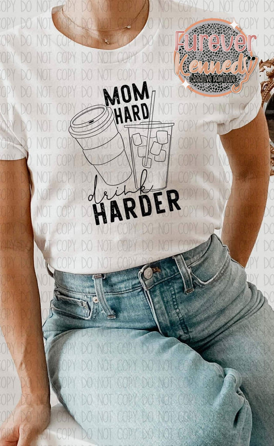 (MTO) Apparel: Mom hard drink harder