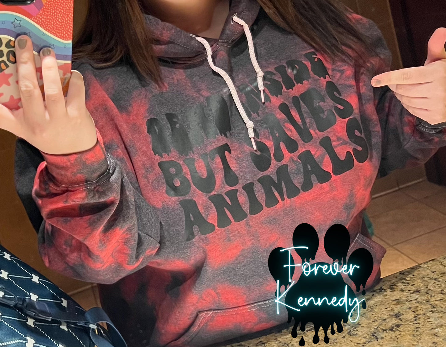 (MTO) EXCLUSIVE Dyed Hoodie: Dead inside but saves animals