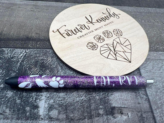 (PO) Epoxy Pen: Custom Name with Animal Tracks