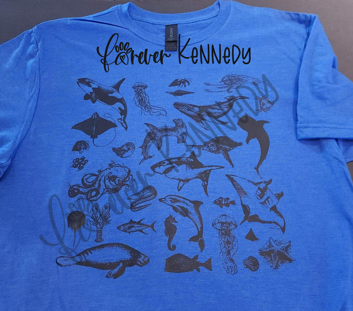 (MTO) Pick your Apparel: Ocean Animal Collage (Black)