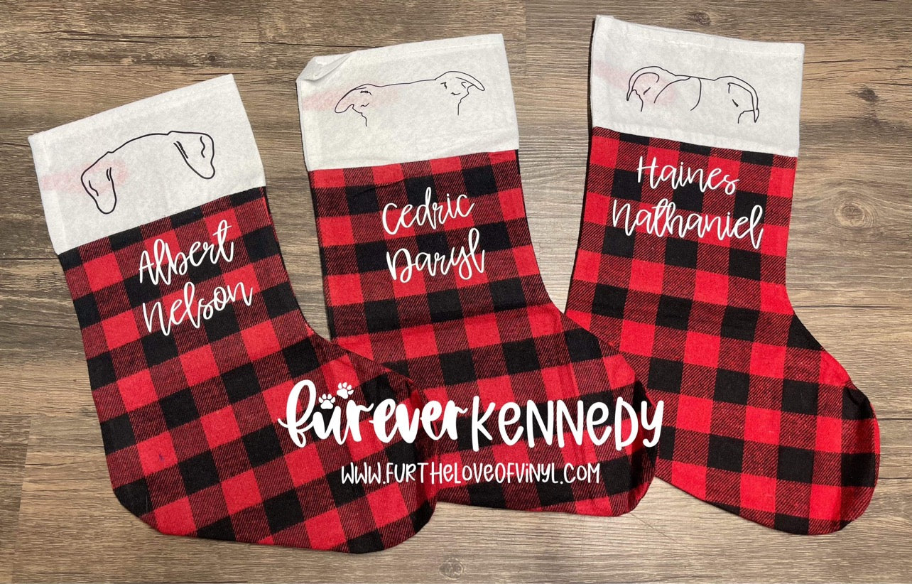 (MTO) Custom Stocking / Pet Ear Line with Name