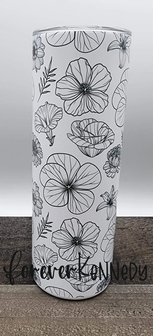 (MTO) Sub Tumbler: Flowers